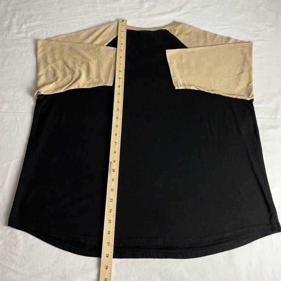 Def Lepperd T-Shirt Women's Size 2X Black/Yellow Crew Neck Graphic Raglan Sleeve - Picture 9 of 14